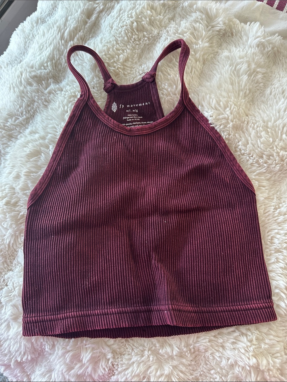 Free People Movement Happiness Runs Crop Tank in Vintage Redood size M/L